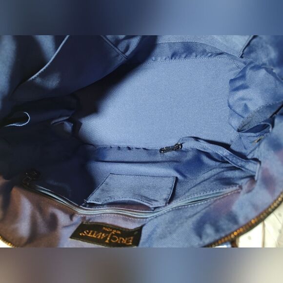 NWOT Eric Javits Blue Black Satchel Hand Bag shoulder - Picture 10 of 15